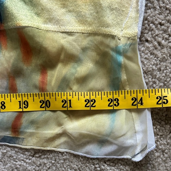 Jess & Jane Abstract Floral Print Blouse Asymmetrical Lightweight Artsy Large - Picture 7 of 11